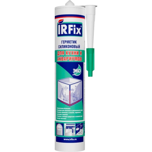 Герметик силиконовый для кухни и аквариумов IRFIX 310 мл черный 20000