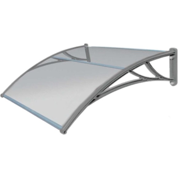 Козырек Krovent из полик. 1500x930x280 прозр (сереб. кроншт) Grand Line 236050