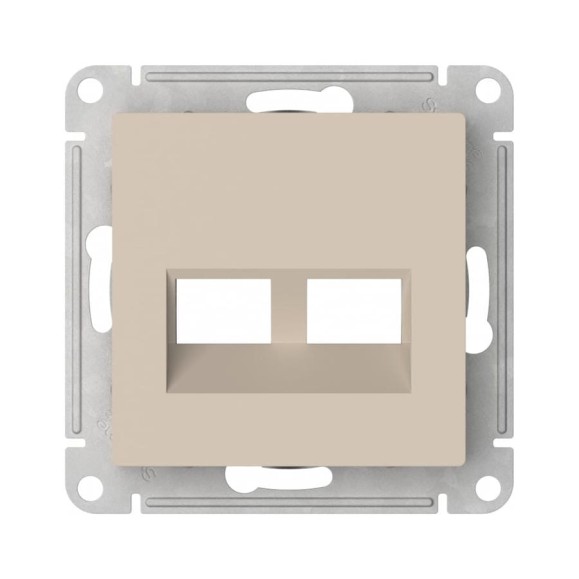Накладка двойная Systeme Electric ATLASDESIGN для информационных функций типа Keystone, ПЕСОЧНЫЙ ATN001290