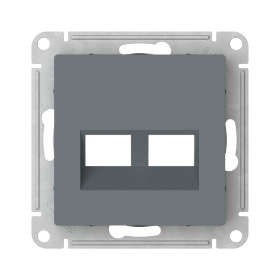 Накладка двойная Systeme Electric ATLASDESIGN для информационных функций типа Keystone, ГРИФЕЛЬ ATN000790