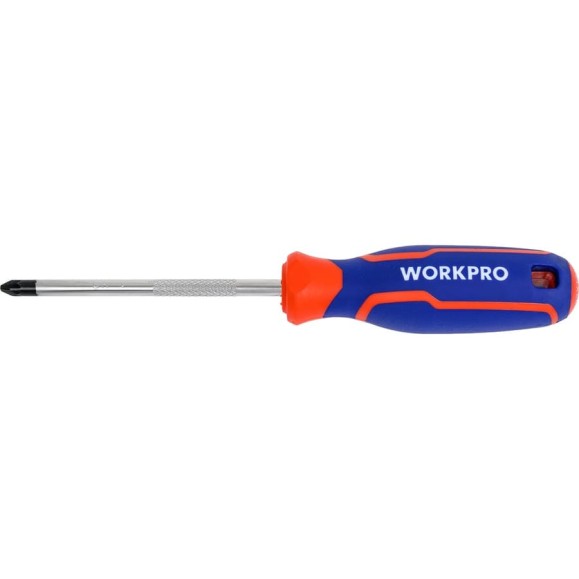 Отвертка с магнитным наконечником WORKPRO PZ2x100мм CR-V WP221037 Отвертка с магнитным наконечником WORKPRO PZ2x100мм CR-V WP221037