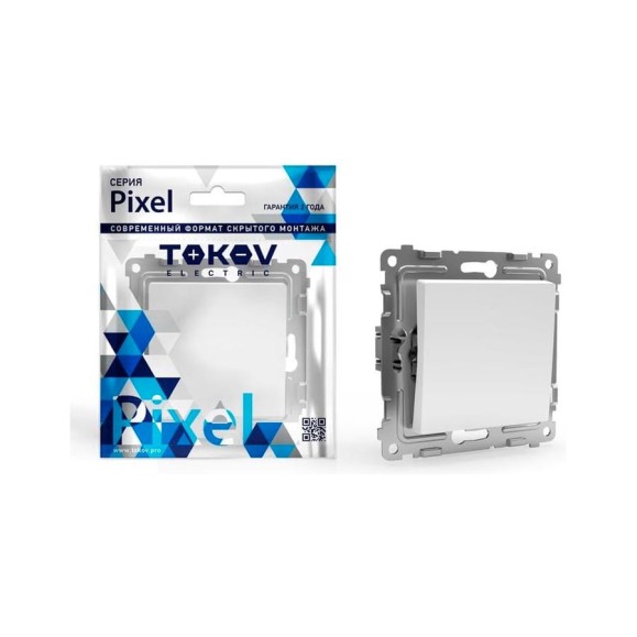 Механизм 1-клавишного проходного переключателя TOKOV ELECTRIC СП Pixel 10А, IP20, айс TKE-PX-P1-C34 Механизм 1-клавишного проходного переключателя TOKOV ELECTRIC СП Pixel 10А, IP20, айс TKE-PX-P1-C34