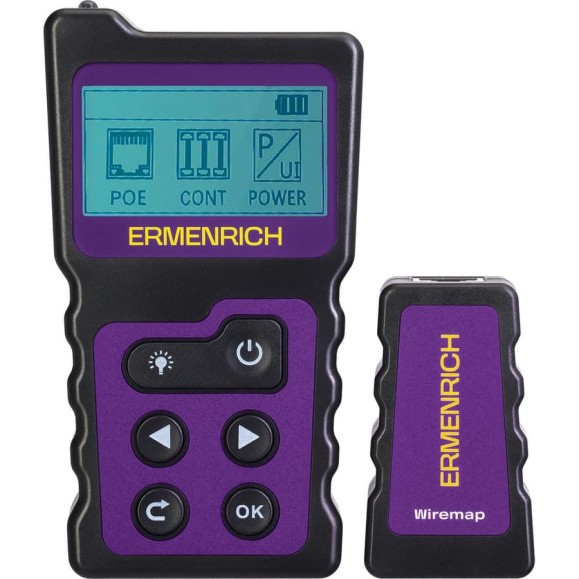 Кабельный PoE-тестер Ermenrich NetGeeks NP25, фиолетовый 85299