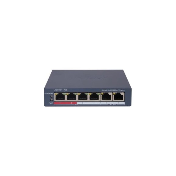 Коммутатор HIKVISION DS-3E1106P-EI (L2) 6x100Мбит/с 4PoE 60W управляемый 2080660
