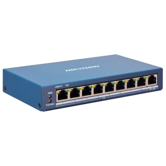 Коммутатор HIKVISION DS-3E1309P-EI/M 8x100Мбит/с 1x1Гбит/с 8PoE+ 110W управляемый 1501795