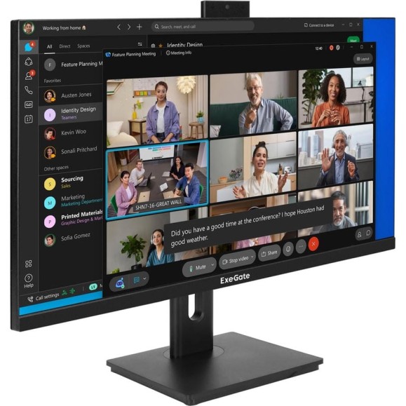 Монитор ExeGate со встроенной веб-камерой и аудио 27 WQHD SuperView EA2707CA IPS LED Grade A+, 2560x1440 75Гц WQHD , 16:9, 250cd/m2, 1000:1, 178/178, 5ms, 298883