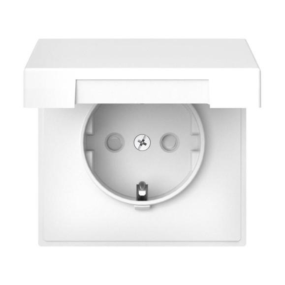 Розетка с заземлением со шторками c крышкой ArtGallery, 16А Systeme Electric механизм, Лотос GAL001346