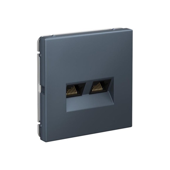 Розетка двойная компьютерная Systeme Electric ARTGALLERY RJ45+RJ45, кат. 5е, механизм, грифель GAL000785