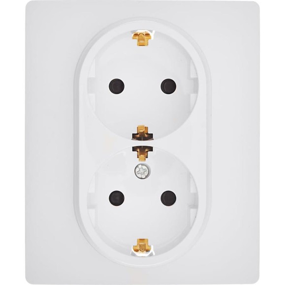 Розетка двойная с заземлением Legrand Daccord Inspiria со шторками, в сборе, 16А, 250В, винтовые зажимы, белый 673450 Розетка двойная с заземлением Legrand Daccord Inspiria со шторками, в сборе, 16А, 250В, винтовые зажимы, белый 673450