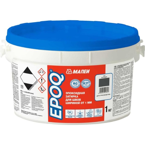 Затирка для швов EPOQ, МАПЕИ, цвет 114 Антрацит, 1кг FG01611401