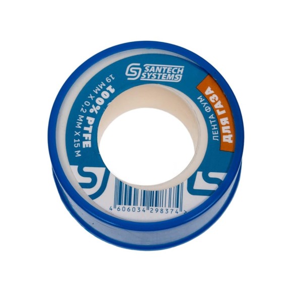 Лента ФУМ SantechSystems PTFE, катушка 19х0,2 мм, 15 м, газ 108-1456