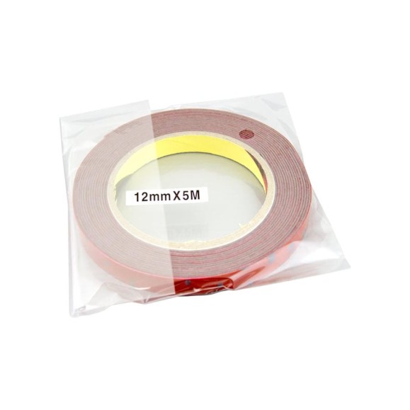 Оригинальный серый двусторонний скотч MTF Light 3M TAPE(ACRYL) 12мм х 5м красная подложка 3M12X500R