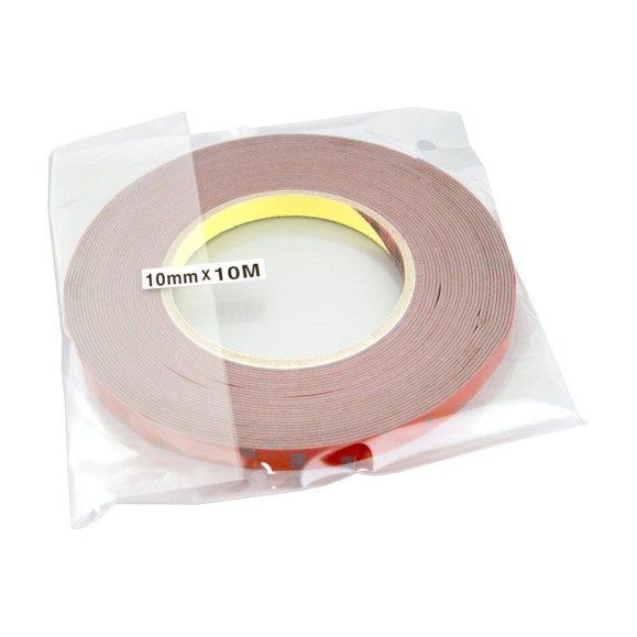 Оригинальный серый двусторонний скотч MTF Light 3M TAPE(ACRYL) 10мм х 10м красная подложка 3M10X1000R