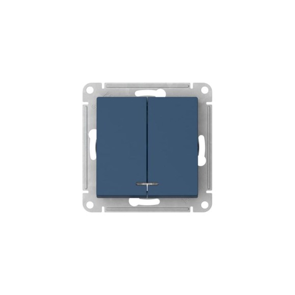 Механизм 2-клавишного выключателя Systeme Electric ATLASDESIGN с подсветкой, сх.5а, 10АХ, быстрозажимная клемма, аквамарин ATN001153S Механизм 2-клавишного выключателя Systeme Electric ATLASDESIGN с подсветкой, сх.5а, 10АХ, быстрозажимная клемма, аквамарин ATN001153S