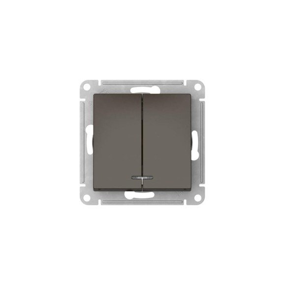 Механизм 2-клавишного выключателя Systeme Electric ATLASDESIGN с подсветкой, сх.5а, 10АХ, быстрозажимная клемма, мокко ATN000653S Механизм 2-клавишного выключателя Systeme Electric ATLASDESIGN с подсветкой, сх.5а, 10АХ, быстрозажимная клемма, мокко ATN000653S