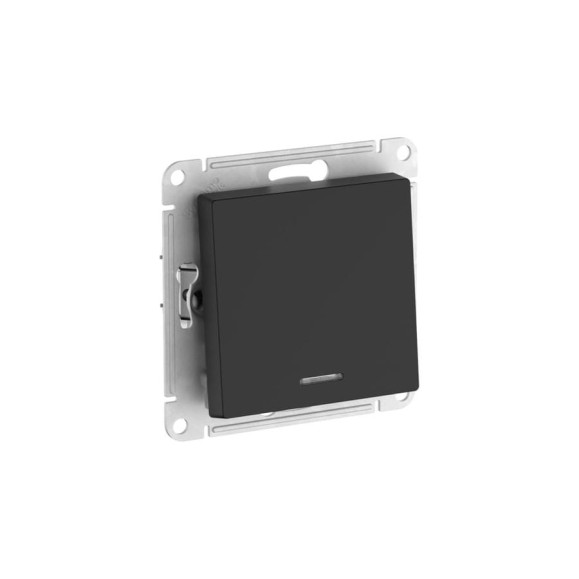 1-клавишный переключатель с подсветкой Systeme Electric ATLASDESIGN, сх.6а, 10АХ, мех., быстрозажимные клеммы, карбон ATN001063S