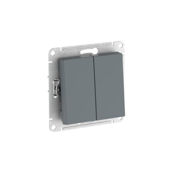 2-клавишный выключатель Systeme Electric ATLASDESIGN сх.5, 10АХ, мех., быстрозажим. клем., ГРИФЕЛЬ ATN000751S