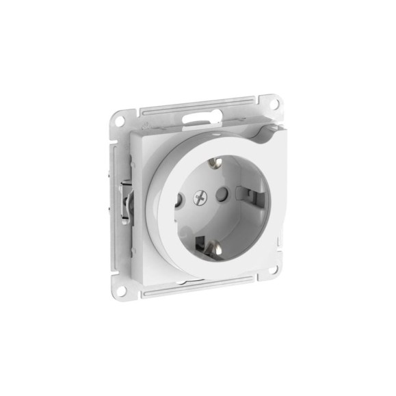 Розетка с заземлением со шторками Systeme Electric ATLASDESIGN,16 А, мех., быстрозажимная клемма, БЕЛЫЙ ATN000147S