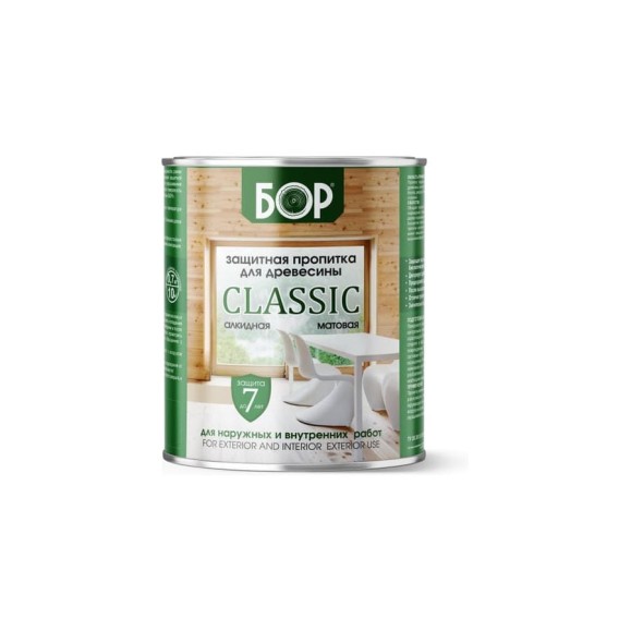 Защитная пропитка для дерева Бор Classic для наружных работ, Скандинавский серый 0,75 кг 4690417098699