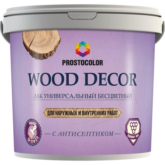 Лак PROSTOCOLOR ПРОСТОКОЛОР WOOD DÉCOR с воском (матовый) 9.0 л 00-00002470