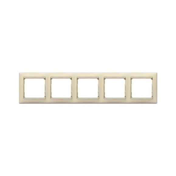 Рамка Legrand 5 постов Valena слоновая кость/золотой штрих 695650
