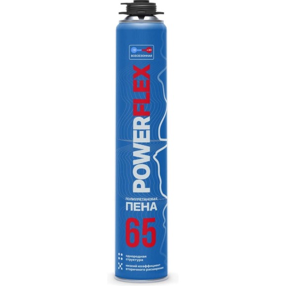 Пена монтажная KRASS Powerflex 65 пистолетная всесезонная 9591617 1000мл ЛА-00003195