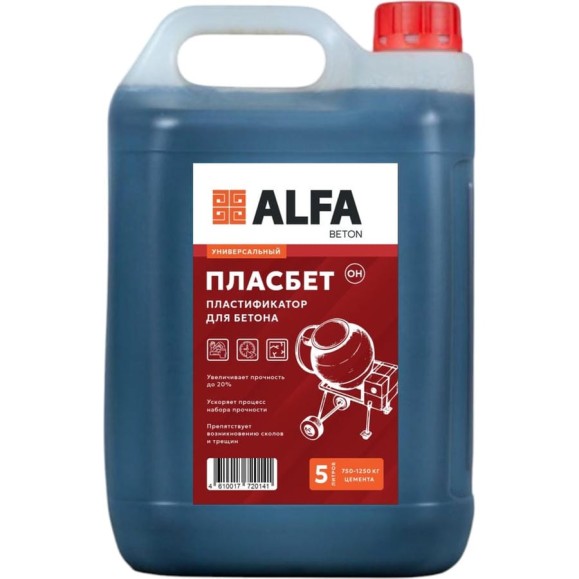Пластификатор повышающий прочность бетона AlfaBet Пласбетон 5 л 20141