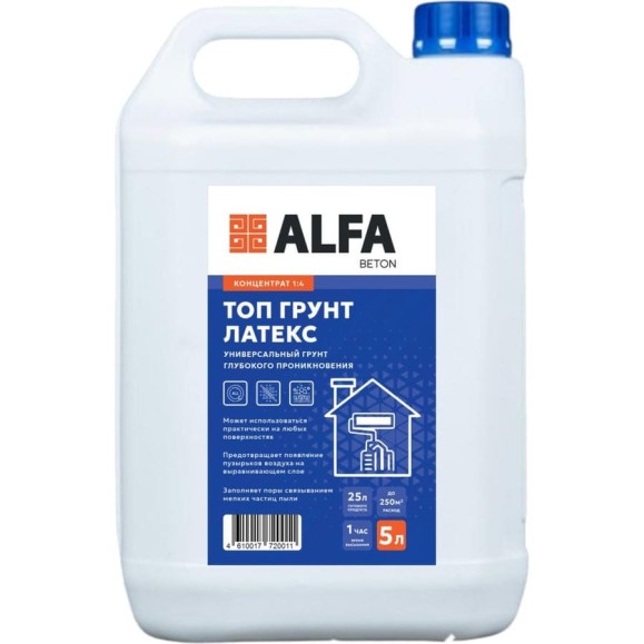 Топ Грунт AlfaBet Латекс 5 л, концентрат 20028 Топ Грунт AlfaBet Латекс 5 л, концентрат 20028