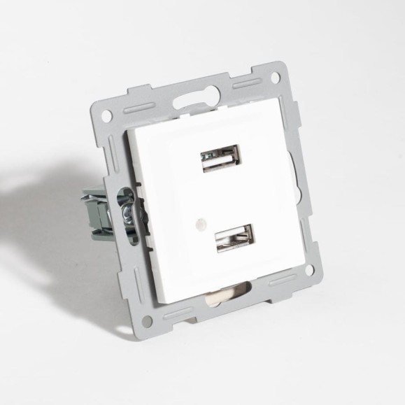 Розетка SPL 2xUSB A, 125-250V (белый) 204006