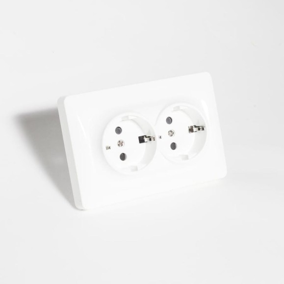 Розетка электрическая 2x2К+З SPL, 16А, 220-250V (белый) 6 шт. 201003