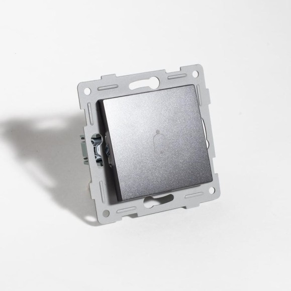 Выключатель SPL самовозвратный звонкового типа, 10А, 220-250V (антрацит) 12 шт. 201126 Выключатель SPL самовозвратный звонкового типа, 10А, 220-250V (антрацит) 12 шт. 201126