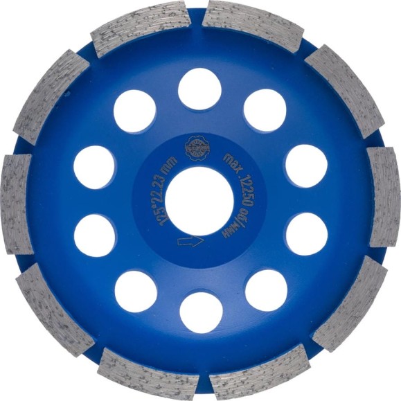 Чашка алмазная однорядная для шлифования бетона и камня TORGWIN TW-pro 125x22.2/8x5мм T1693171