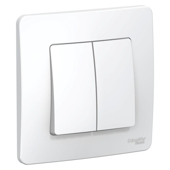 Двухклавишный переключатель Systeme Electric СП BLANCA /сх.6+6/ 10А 250В белый BLNVS106601