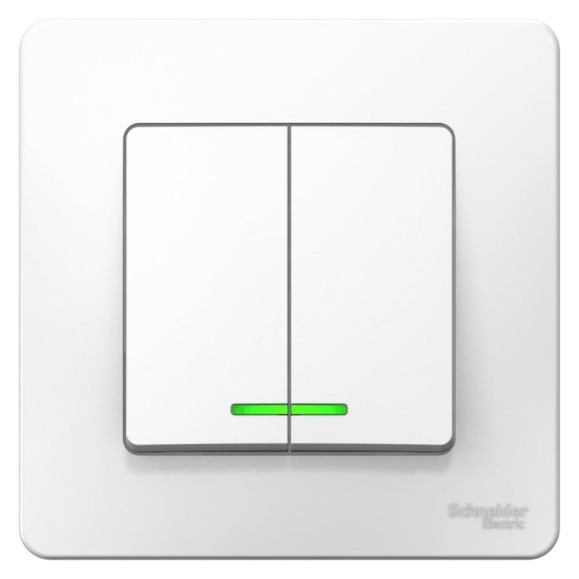 2-клавишный выключатель Systeme Electric BLANCA, скрытой установки, с подсветкой, 6А, 250В, белый BLNVS006511 2-клавишный выключатель Systeme Electric BLANCA, скрытой установки, с подсветкой, 6А, 250В, белый BLNVS006511
