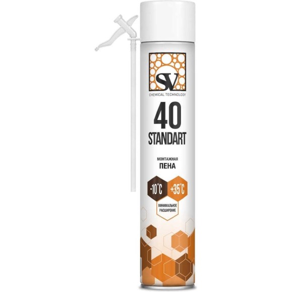 Пена монтажная всесезонная SV бытовая STANDART 40 420 мл (550 г) 111435