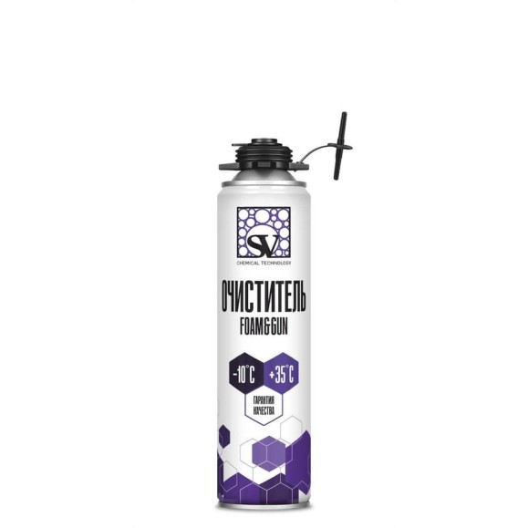 Очиститель монтажной пены SV CLEANER FOAM&GUN 500 мл (350 г) 110358 Очиститель монтажной пены SV CLEANER FOAM&GUN 500 мл (350 г) 110358