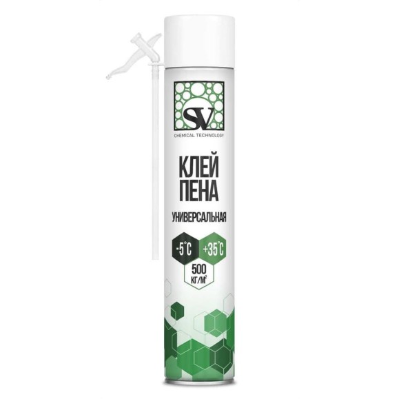 Клей-пена всесезонная SV бытовая 420 мл (550 г) 777001 Клей-пена всесезонная SV бытовая 420 мл (550 г) 777001