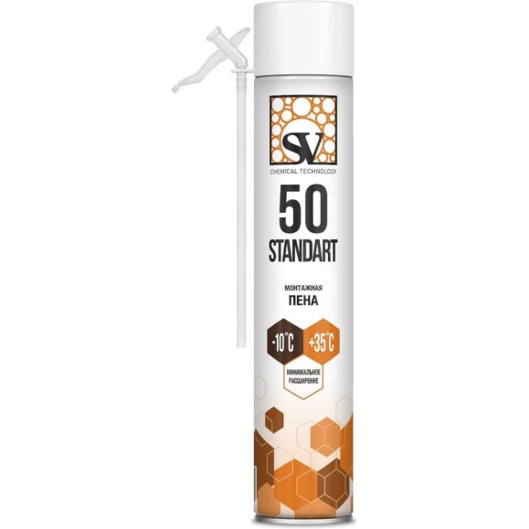 Пена монтажная всесезонная SV бытовая STANDART 50 550 мл (650 г) 114608
