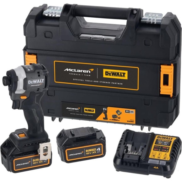 Шуруповерт Dewalt McLaren Limited Edition DCF85MM2T, 18 В, 205 Нм, 3800 уд/мин, с 2 АКБ 4 Ач и ЗУ, в кейсе TSTAK DCF85MM2T-QW Шуруповерт Dewalt McLaren Limited Edition DCF85MM2T, 18 В, 205 Нм, 3800 уд/мин, с 2 АКБ 4 Ач и ЗУ, в кейсе TSTAK DCF85MM2T-QW