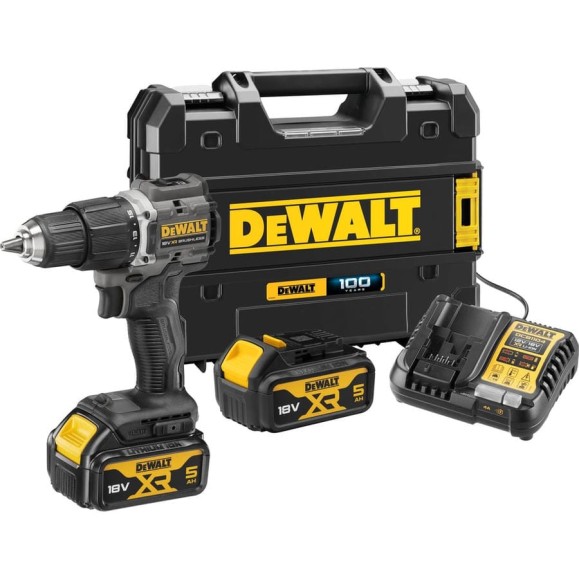 Ударная дрель-шуруповерт Dewalt DCD100P2T, 18 В, 1650 об/мин, 28050 уд/мин, с 2 АКБ 5 Ач и ЗУ, в кейсе TSTAK DCD100P2T-QW Ударная дрель-шуруповерт Dewalt DCD100P2T, 18 В, 1650 об/мин, 28050 уд/мин, с 2 АКБ 5 Ач и ЗУ, в кейсе TSTAK DCD100P2T-QW