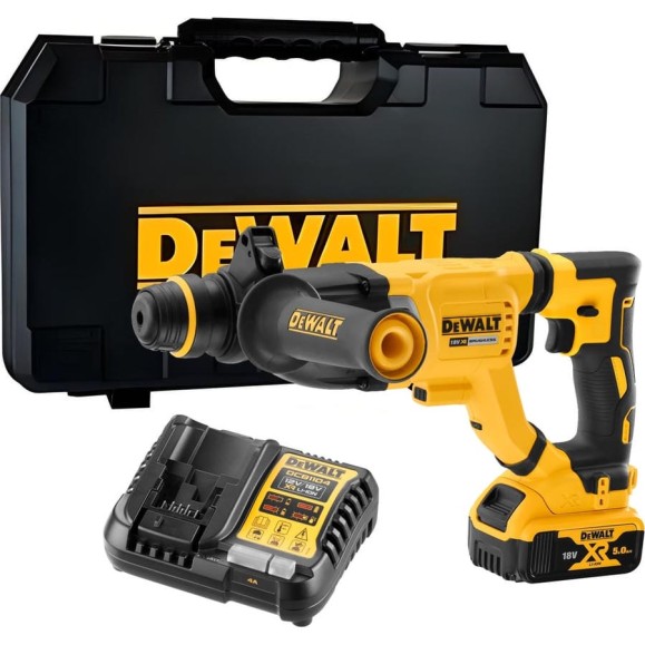 Аккумуляторный перфоратор Dewalt DCH263P1, 18 В, 3 Дж, 4300 уд/мин, с АКБ 5 Ач и ЗУ, в кейсе DCH263P1-QW Аккумуляторный перфоратор Dewalt DCH263P1, 18 В, 3 Дж, 4300 уд/мин, с АКБ 5 Ач и ЗУ, в кейсе DCH263P1-QW