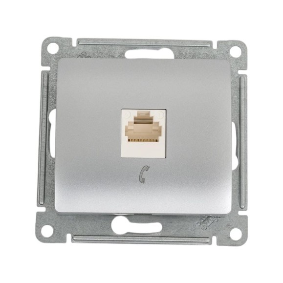Телефонная розетка Systeme Electric Glossa Алюминий RJ11 SE GSL000381T