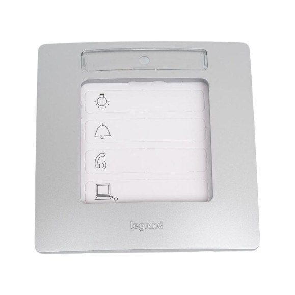 Рамка Legrand Etika 1 пост, с держателем для маркировки, алюминий 672556 Рамка Legrand Etika 1 пост, с держателем для маркировки, алюминий 672556