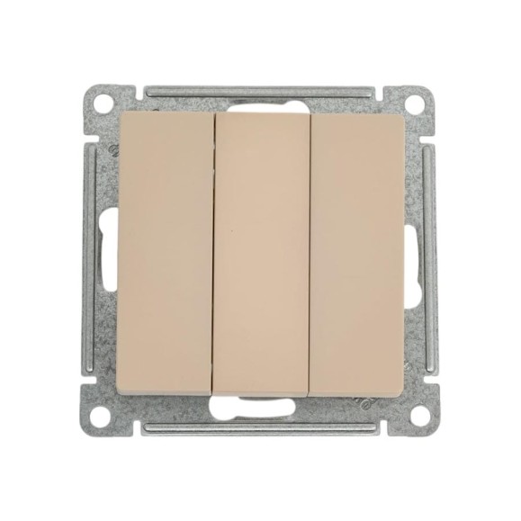 3-клавишный выключатель Systeme Electric Atlasdesign песочный сх.1+1+1, 10ах ATN001231