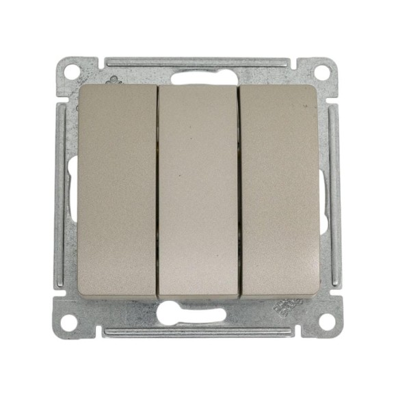 3-клавишный механизм выключателя Systeme Electric скрытой проводки Glossa 10А IP20 3 10AX платина GSL001231