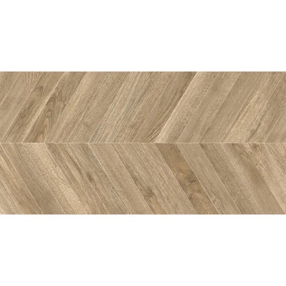 Керамогранит Волнат Шеврон светлый / Walnut Chevron Light матовый карвинг 1200х600х9,5 1,44м2 (2 шт в уп) св. коричневый Delacora D120251M