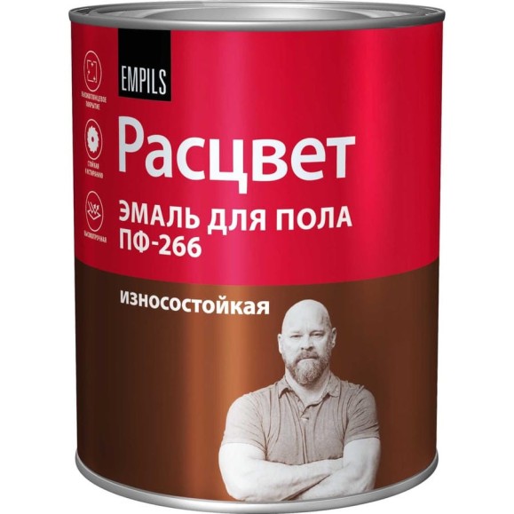 Эмаль для пола Расцвет красно-коричневая, 0.9 кг 10622