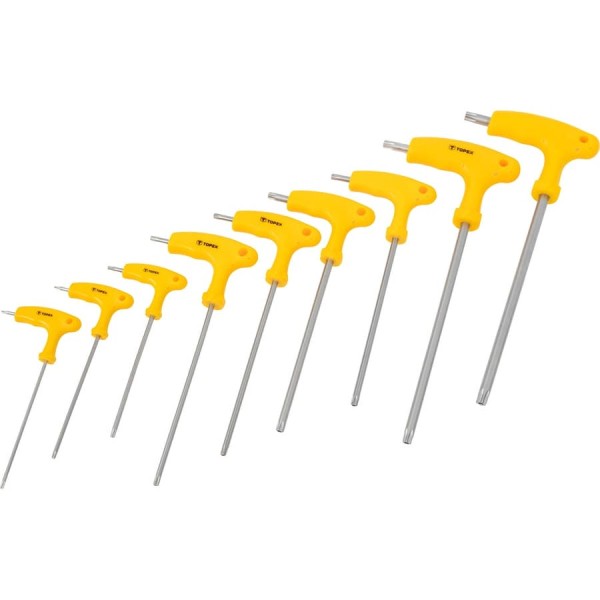 Ключи шестигранные Torx с Т-образной ручкой, 9 шт TOPEX 35D968