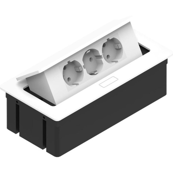 Прямоугольный удлинитель для стола REJS KWADRO 3x schuko кабель с вилкой белый TR19.0003.08.013