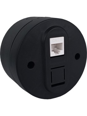 Розетка компьютерная 1-местная OVIVO (RJ45 CAT6), xONE, черный, 406-250000-229